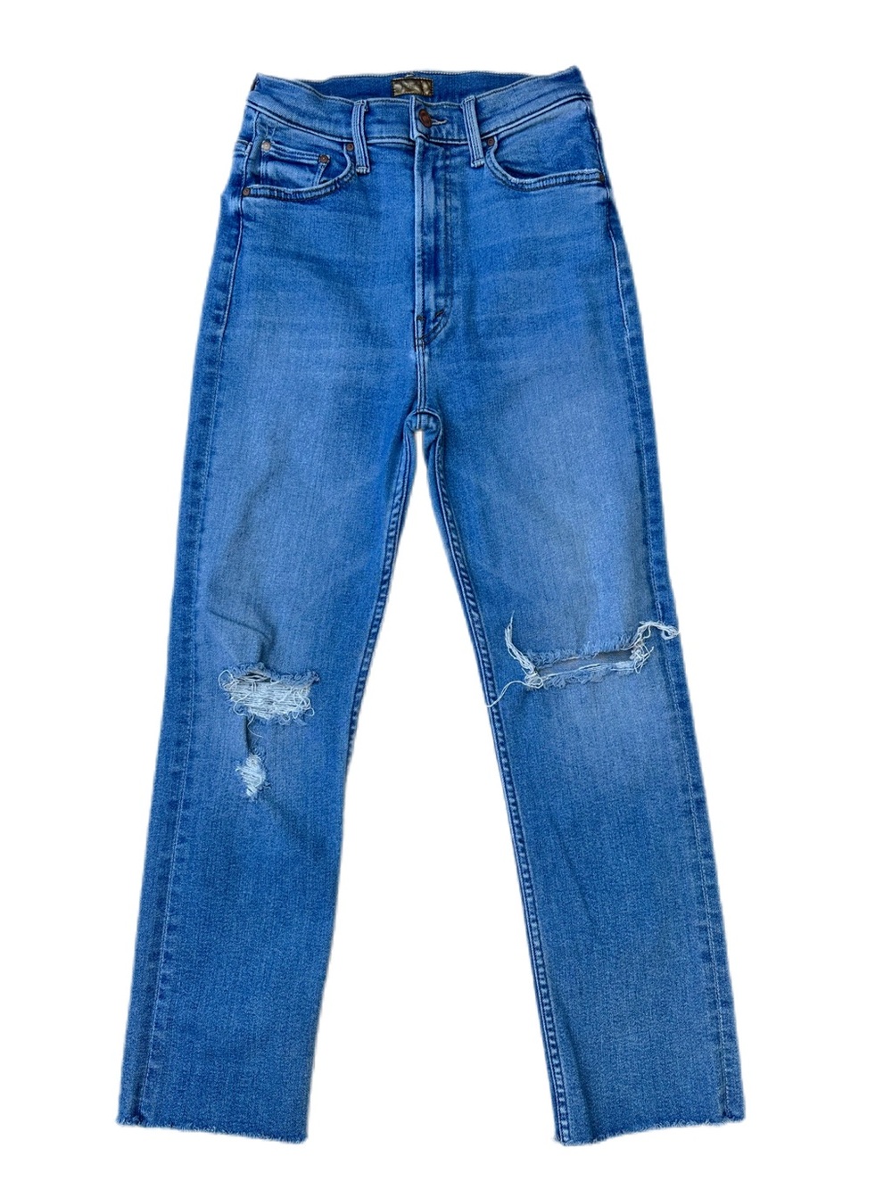MOTHER High Waisted Rider Ankle Fray Party Like A Pirate Jeans Size 27